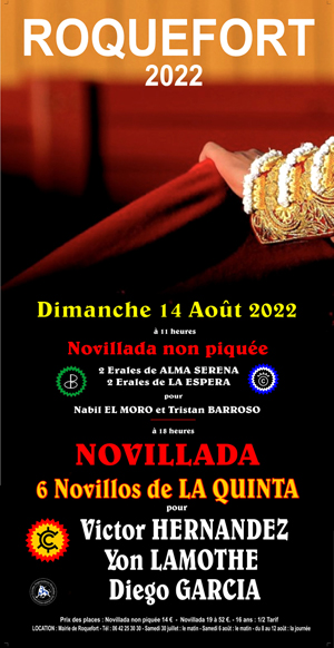 affiche de la novillada 2022